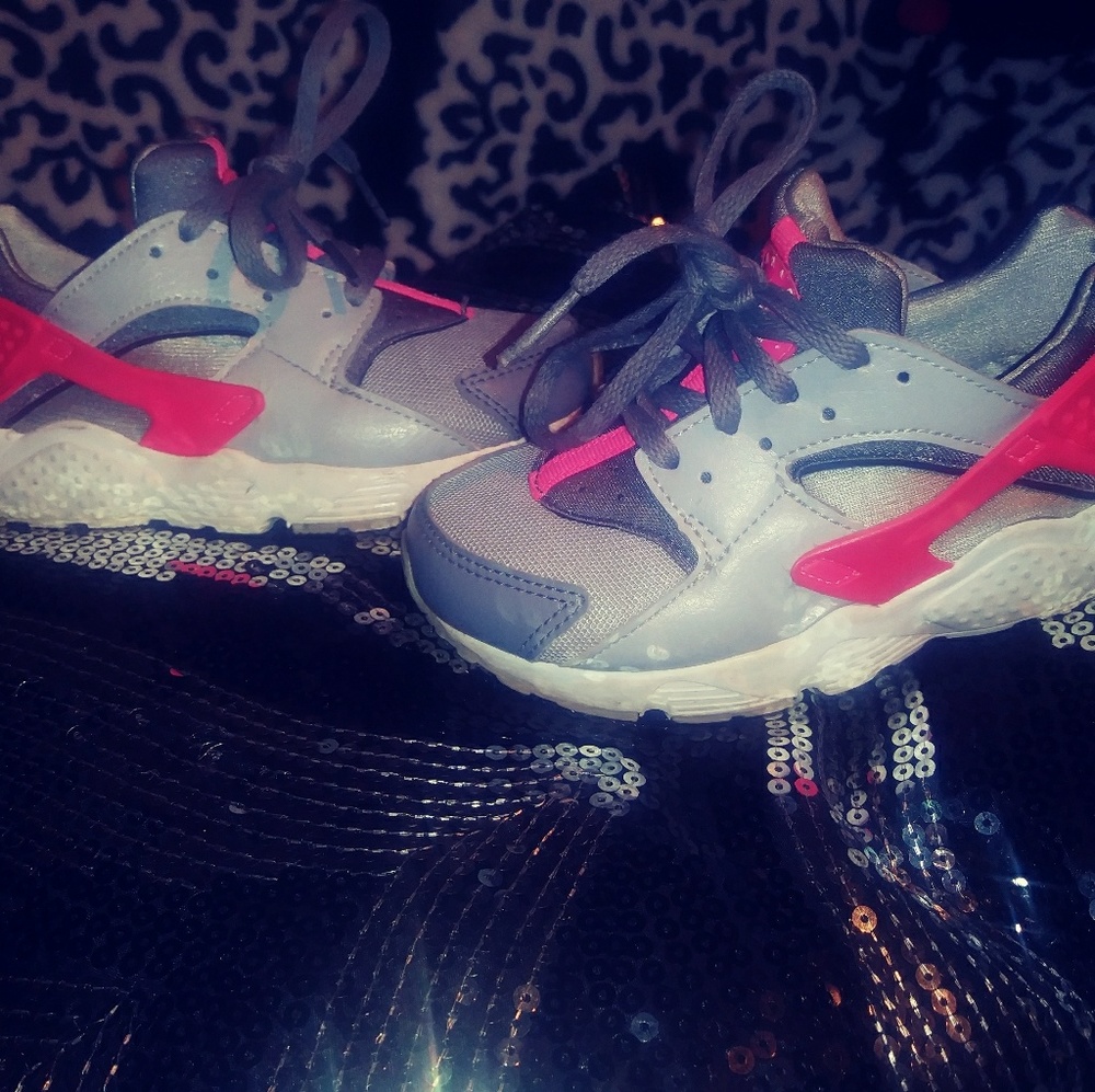 Gray and pink Nike